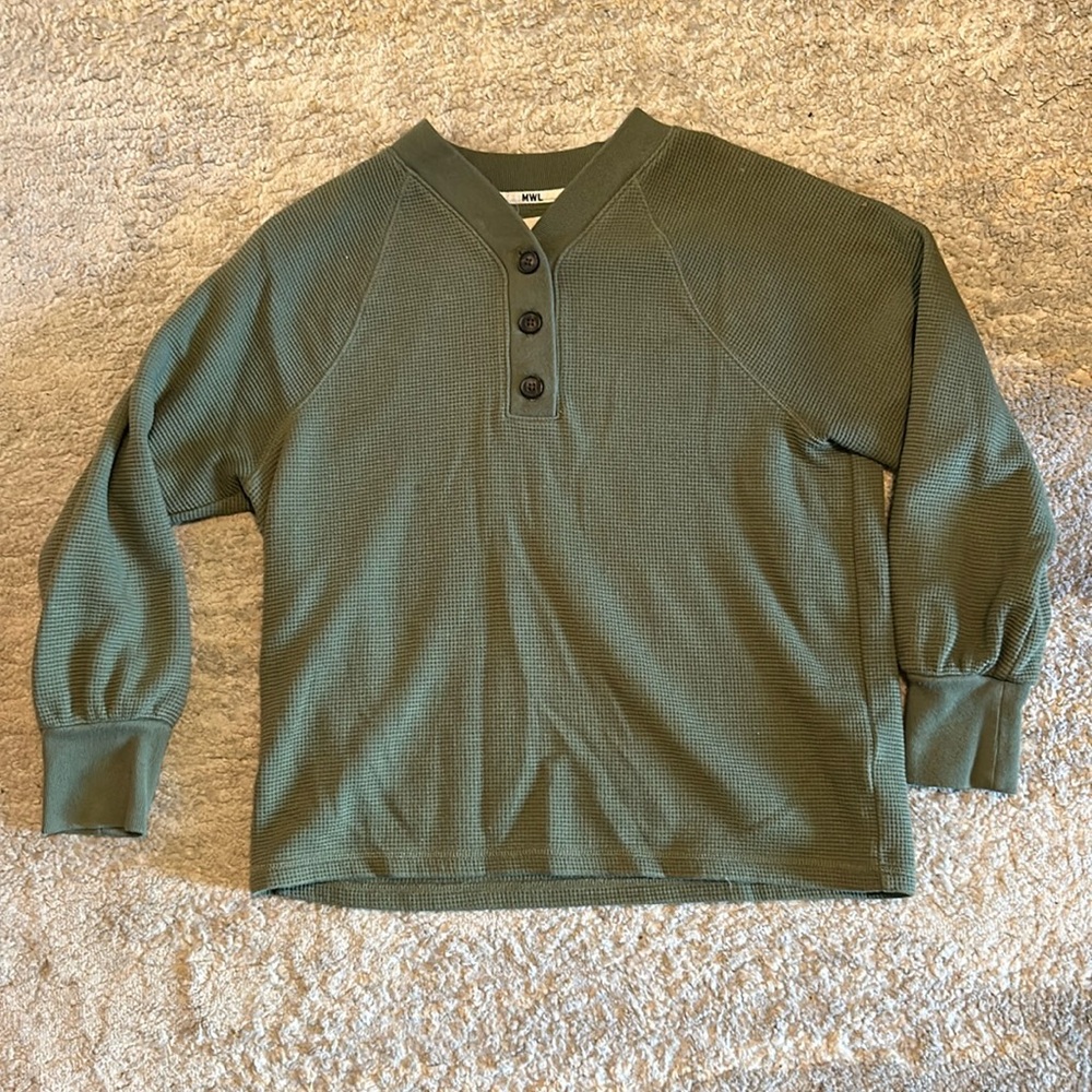 Green Madewell button pullover. Size S.